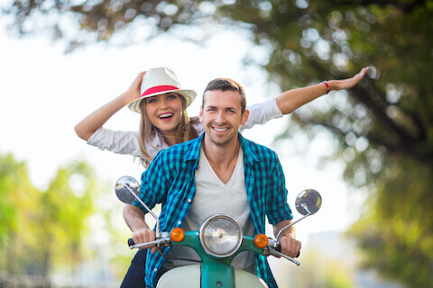 Couple on Scooter