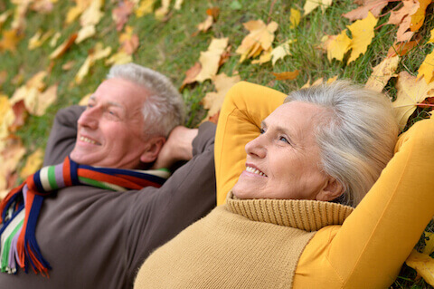 Older couple in park