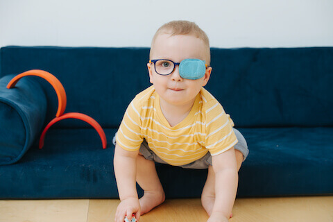 Toddler with eye patch